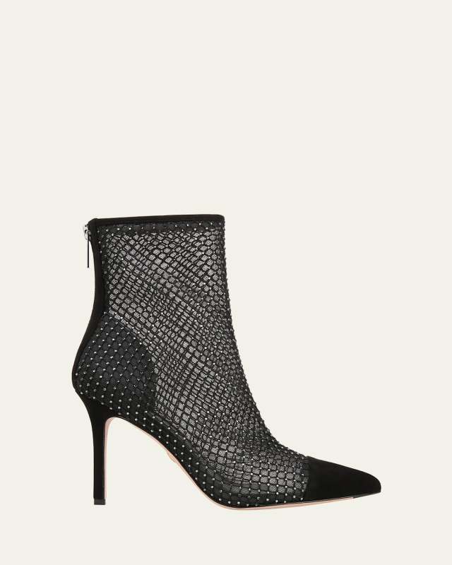 Lisa Strass Net Mesh Stiletto Booties
